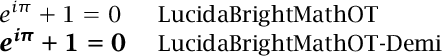 OpenType Lucida Bright math fonts