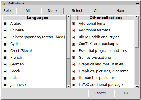 Menu « Collections »